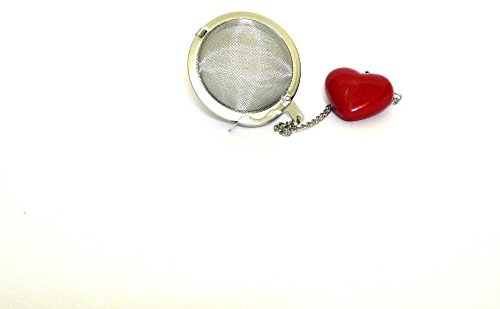 Cha Cult Tee-Ei Herzförmiger Teeei aus Edelstahl, Silber und Rot, Ø ca. 5 cm