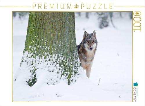 CALVENDO Puzzle Wolf im Winter | 1000 Teile Lege-Größe 64 x 48 cm Foto-Puzzle für glückliche Stunden
