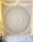RAJRANG BRINGING RAJASTHAN TO YOU Tapisserie Mandala doree pour chambre a coucher et salon, tapisserie murale suspendue en coton ombre dore et blanc 90x84 pouces