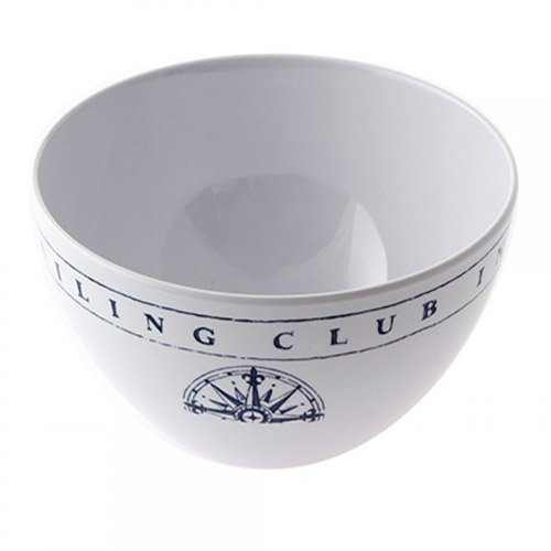 osters muschel-sammler-shop Segelgeschirr Newport Harbor aus Melamine - bruchsicher in blau/weiss mit Kompass/Windrose (Müslischale)