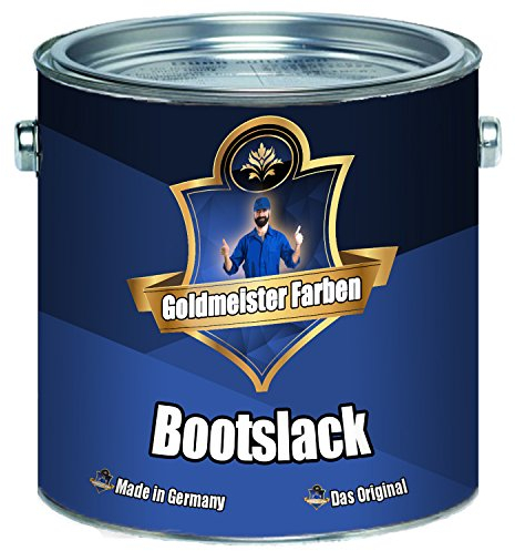 Goldmeister Farben Yachtlack Bootslack Yachtfarbe Bootsfarbe farbig Farbanstrich Schiffslackierung (2,5 L, Lichtgrau (RAL 7035))