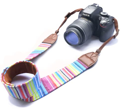 Kamera gurt Nacken Schulter Umhängeband Schultergurt Gürtel Tragegurt für Alle DSLR/SLR/Nikon/Canon/Sony/Lumix/Fujifilm/Ricoh/Samsung/Pentax ETC/Olympus Kamera (Weiches Bunt)