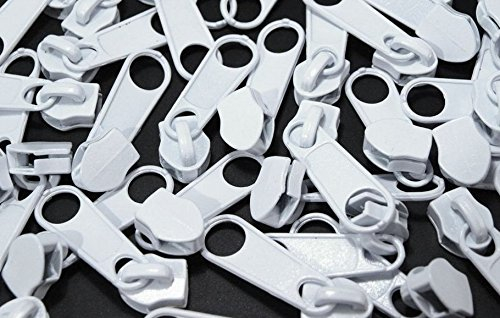 Schnoschi 15 Zipper weiß passend für endlos Reißverschluss mit 5 mm Laufschiene