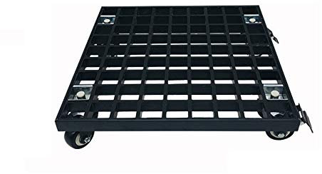 Square GFRP Plant Pot Trolley Large Plant Pot Mover Dolly Garden Flower Pot Stand on Wheels Heavy Duty Plant Pot Caddy on Wheels Plant Pot Saucers with Wheels Outdoor and Indoor,Black,46