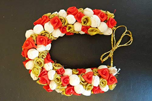 Indische Frauen-Brautschmuck, Kunsthaar-Accessoire, Strähne, Gajra für Haarknoten, Blume