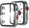 Miimall Custodia Protezione Compatibile con Apple Watch Series 3/Series 2/Series 1 42mm Pellicola Protettiva in Vetro Temperato+Metallo Colore PC Paraurti per iWatch Series 3/2/1 42mm -Argento