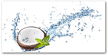 Tulup Acrylglas - Wandkunst - Bild auf Acrylglas Deko Wandbild hinter Kunststoff/Acrylglas Bild - Dekorative Wand für Küche & Wohnzimmer 120 x60 cm - Essen & Getränke - Kokosnuss Wasser - Braun