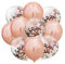 12 Thick Metallic Pearl Confetti Latex Balloons Shiny Colors For Wedding Party Birthday Decorations Rose Gold Color Pack of 10
