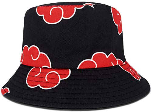 Roffatide Fischerhüte All Over Print Angelhut Reversible Double Side Wear Bucket Hut Schwarz