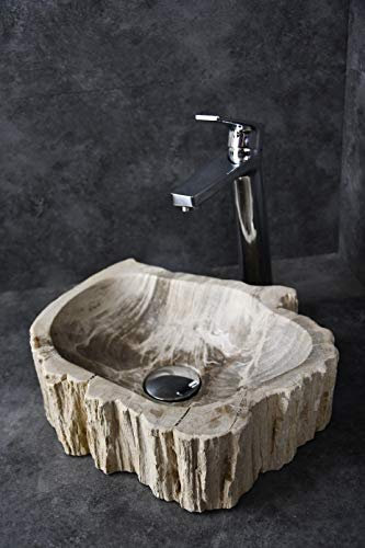 Fregadero de madera petrificada gris