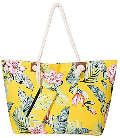 MASADA Badetasche XXL Familie Strandtasche Damen Beach bag groß mit Reißverschluss - Garden Eden