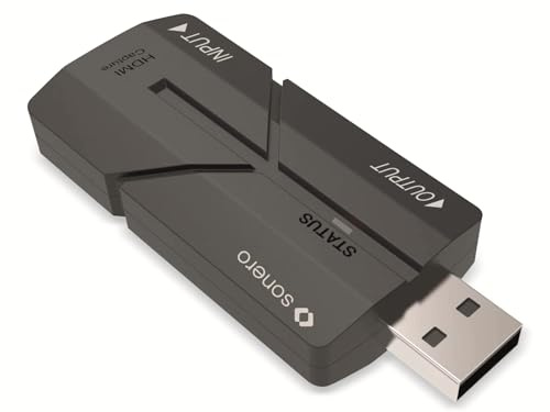 Sonero Video-Aufnahme-Capture-Dongle HDMI zu USB - Eingang bis zu 4K@30Hz | Ausgang bis zu 1080p@60Hz | HDMI 1.4 und HDCP 1.4 konform, X-AVT200