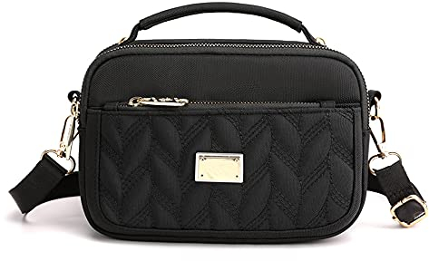 JIANLINST Damen Handy Umhängetasche Klein Handytasch Crossbody Schultertasche Mini-Tasche Multifunktionale Handytasche Schwarz