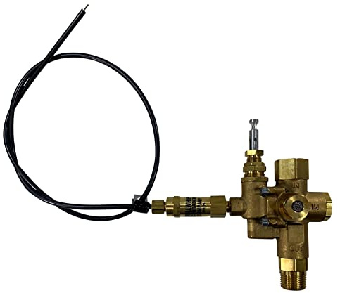 1/2 NPT Top Inlet Unloader Pilot Check Valve All in One, plus Throttle Control Cable for 6.5HP Gas air Compressors and Below (095-125 PSI, 36 Throttle Control Cable & Unloader Valve)