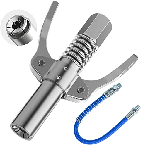Fettpresse Mundstück,G Coupler für Fettpresse,Doppelgriff Fettpresse,Fettpresse für Schmiernippel mit Schmierfett,10000 PSI,Mundstück Fettpresse Kupplung für Fettpresse für alle Arten von Fettpressen
