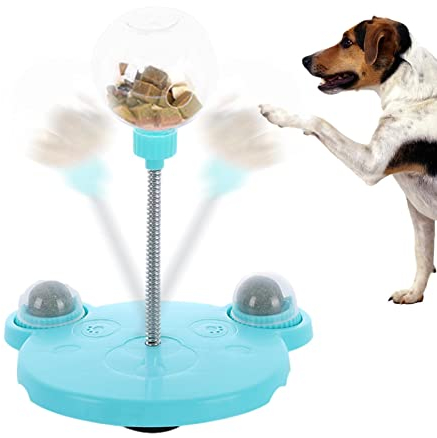 Bavokon Interaktives Katzenfutterspielzeug, Interaktives Haustierspielzeug für Katzen und Hunde, Turntable Cat Ball Toys für Welpen, Katzen, kleine Hunde als Geschenk