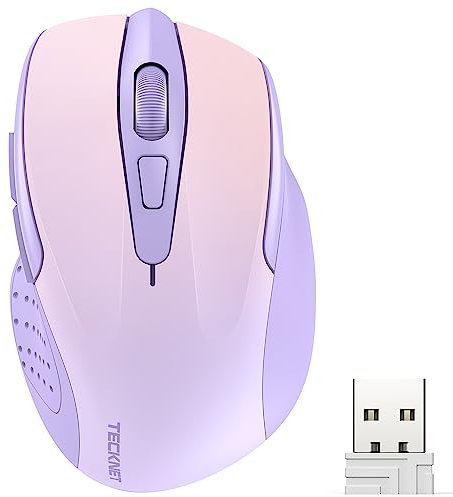 TECKNET Pro Wireless Mouse, 4000 DPI, 2.4G Ergonomic Optical, 6 Buttons, 24-Month Battery Life, 6 Adjustment Levels, 36-Month Warranty for Laptop, Windows, Chromebook