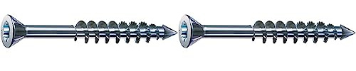 SPAX-M, MDF Schrauben, 4,0 x 45 mm, 200 Stück, T-STAR plus, Senkkopf, Kleiner Fräskopf, Teilgewinde, CUT-Spitze, WIROX A3J, 0441010400453, Blank Verzinkt (Packung mit 2)