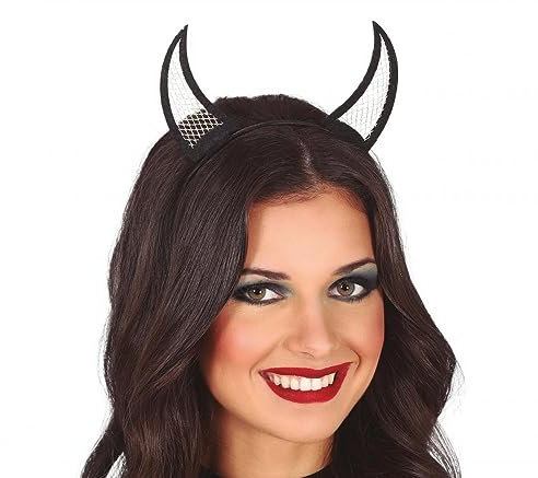 Fiestas GUiRCA Serre-TÊTE Cornes DÉMON AJOURÉES Noir Diable - Accessoire de déguisement - Cosplay pour Halloween - Thême(s) :