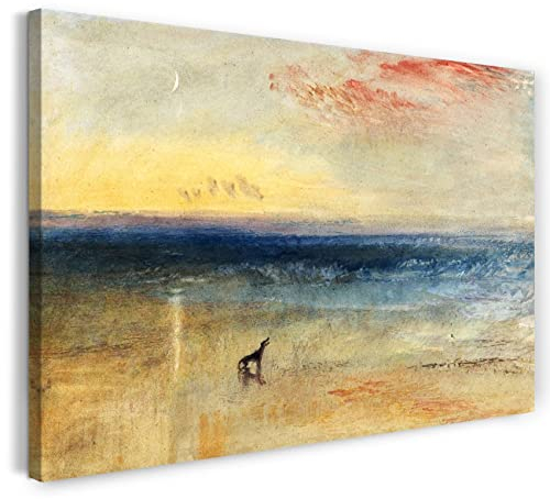 Printed Paintings Leinwandbild (30x20cm) William Turner: Dawn after the Wreck, Leinwand auf Keilrahmen gespannt und fertig zum Aufhängen, hochwertiger Kunstdruck aus deutscher Produktion