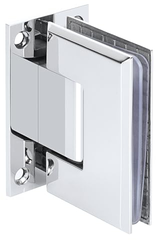 Alise Glas-Duschtürscharnier, Scharniere für Glastüren, robuster massiver SUS304 Edelstahl, 90° Schrankscharniere, Wand zu Glas, rahmenlose Duschtüren, Hardware-Ersatzteil, poliertes Chrom BL9900-C