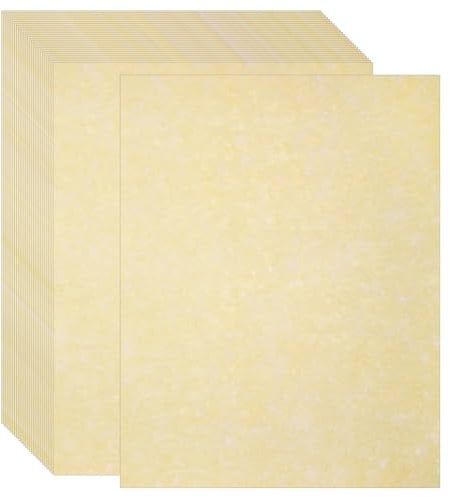 Acidea 100 Sheets Old Age Parchment Paper, 180GSM Thickened A4 Printed Parchment Papers, Vintage Antique Textured Double Side Printing Parchment Paper for Certificates, Resume, Diploma, Writing