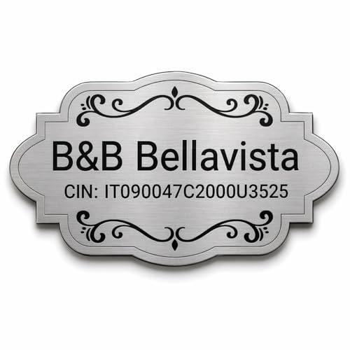 Targa Personalizzata Casa Vacanze CIN (15x8,5 cm) Targhetta Porta Ingresso Esterno B&B Affittacamere Agriturismo Incisione Laser Indelebile Targhette Personalizzate Strutture Ricettive – Lo Realizzo®