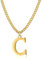 Symretie Goldkette mit Buchstaben C,14K Gold Vergoldet Initial Halskette,Edelstahl Kette mit C,Gold kettenanhänger kette für Damen Mädchen