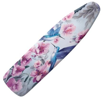 Jndtueit Cartoon Cat Ironing Board Cover & Pad,Cute Animal Print Ironing Board Cloth Protector 3 Click Buckles for Smooth Iron,Easy Installation