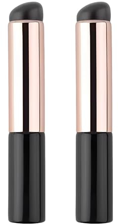 Simsky Lot de 2 Pinceaux à Ongles en Silicone Réutilisables, Pinceau à Dégradé de Couleur, Pinceau à Ombre, Pinceau à Lèvres, Pinceau à Tête Biseautée, Brosse Portable, Outils de Manucure DIY