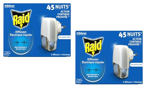 RAID - Diffuseur électrique Anti Moustiques - 45 nuits - Lot De 2