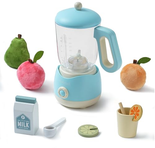 ROBUD Spremiagrumi giocattolo con luce e suono, accessorio da cucina con frutta, latte, bicchieri, adatto per bambini dai 3 anni in su