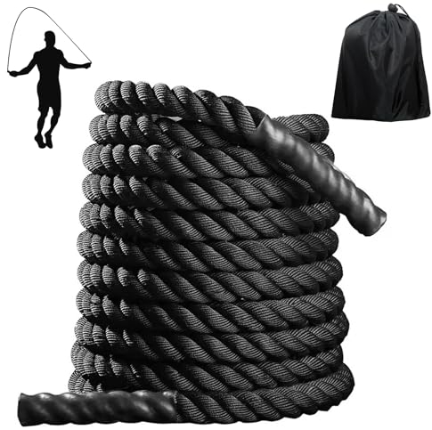 Springseil, Springseil Erwachsene Fitness, 1,5kg/Ø28mm/3M Seilspringen für Ganzkörper-Muskeltraining, Battle Rope, Männer Jump Rope, Frauen Sport Springseil, Schweres Springseil