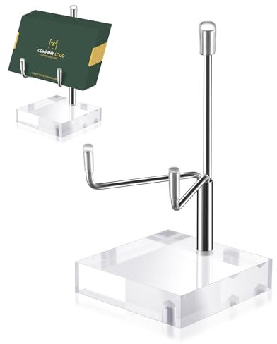 Sibba Adjustable Metal Arms Display Photo Stand Easel Acrylic Base Small Holder Case Plate Clear Base Home Décor Accents for Picture Decorative Book Coral Geodes Rock