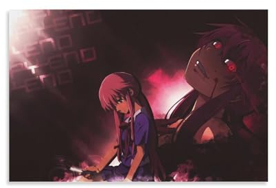 REDCHAMBER Japanisches Anime-Manga-Serie, Zukunftstagebuch, Charakter Gasai Yuno, Thriller-Poster, Druck, Kunst, Wandgemälde, Leinwandposter, moderne Schlafzimmer-Dekoration, 50 x 75 cm