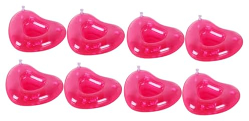 ibasenice 8stücke Aufblasbare Pinke Herz Wasserbecher PVC Cup Float Mats Für Pool-Partys Und Strand Leicht Und Stabil Für Drinks Beim Wasserspaß