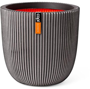 Capi Europe - Pot Boule Groove NL - 54x52 - Anthracite - Ouverture Ø46 - Pot pour Une Utilisation à l'intérieur et à l'extérieur - Incassable - 100% Recyclable - KGVZ935
