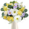 Zythrem Artificial Yellow Flowers Bouquet Silk Mix Daisies Carnations Hyacinths Faux Spring Flowers Fake Artificial Spring Bouquet for Wedding Party Home Hotel Garden Grave Flower