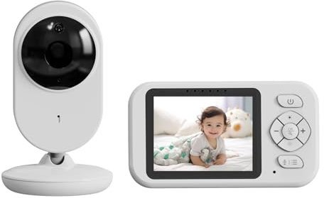 RUICUBEI Babyphone Babykamera 2,8 Zoll LCD Monitor Video 2600 mAh USB-C Baby Phone mit VOX Nachtsicht Bidirektionaler Kommunikation Temperatursensor 6 Wiegenlieder