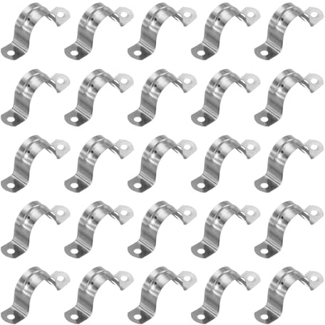 PATIKIL 25 Pzas Abrazadera rígida para tubería de 30mm acero inoxidable 304 | Abrazadera para conductos, Abrazadera para tubería soporte(1-1/6), soporte en U de 2 agujeros