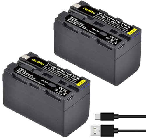 DuraPro 2X 5200mAh USB-Output Charging NP-F750 Batterie Only pour Camera LED Light Batteries NP-F970 NP-F960 NP-F950 NP-F930 NP-F550 NP-F570 NP-F750 Batteries