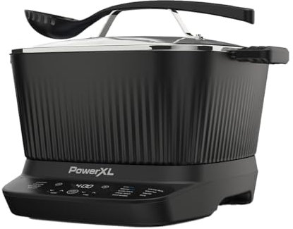 PowerXL StirMax – Innovativer Multikocher mit automatischem Rührsystem - 9 Programmen - Keramik-Antihaft-Beschichtung & umfangreichem Zubehör