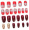 ARTSEWPLY 48pcs Christmas Themed Fake Nails Stickers Artificial Fingernails with Design for Nail Art Decoration and Easy Application for All