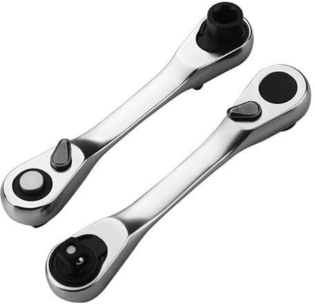 YWHWLX 1/4 Inch Mini Ratchet Wrench Set, 72-Tooth Compact Torque Ratchet Driver Kit with Quick Release, Hex Bit Adapter & Micro Head - Professional Screwdriver, Allen Wrench Tool (107mm)