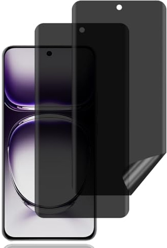 Protector Pantalla Privacidad para Oppo Reno 12/Oppo Reno 12 Pro [2 Piezas] | Antiespia Película TPU Flexible,Anti-Rasguños,Sin Burbujas,Anti-Espía Protector Pantalla para Oppo Reno12/Reno12 Pro