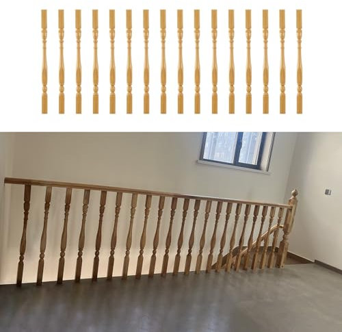Barandillas de madera maciza for escaleras - Balaustres de 95/85 cm for interior y exterior - Diseño clásico tallado (paquete de 1/5/10/20)(85cm/33.5in 16 Pack)