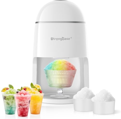 StrongBear Snow Cone Shaved Ice Machine, Electric Ice Shaver Slushie Machine, Snowcone Maker for Kids Birthday Party, House Warming Gifts New Home, Kitchen Gift Ideas, White