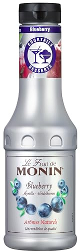 MONIN Le Fruit Blaubeere - Fruchtpüree Mix 0,5 l | Blaubeer-Fruchtpüree-Mix für Matcha, Cocktails, Smoothies, Mocktails & Desserts - Premium Zutat für Barkeeper & Genießer