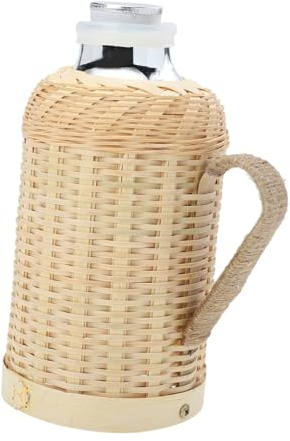 Ipetboom Termica in Vetro con Isolamento Forte e in Bambù Borraccia Portatile e Outdoor Design Retrò e