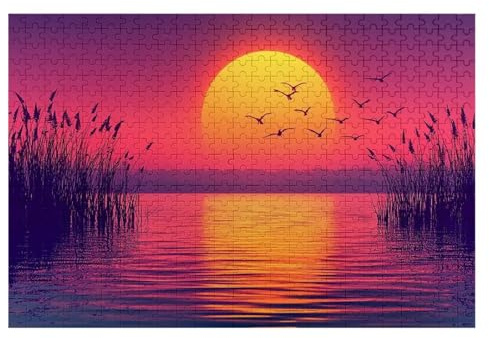 Puzzle 6000 Teile Landschaft Holzpuzzle Erwachsene Sonnenuntergang Puzzle Erwachsene 179x105cm Impossible Klassische Jigsaw Geschicklichkeitsspiel für Die Ganze Familie Freunde Geschenk Deko A-09